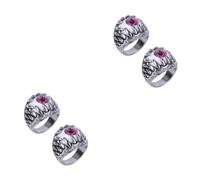 Healvian 4 Pièces Anneau d'oeil de démon de gars bague bague homme rouge