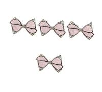 Healvian 4 Pièces arc en épingle à cheveux filets Fille enfant en bas âge Barrette mignon petit floral pinces à chaussures cristal pince à cheveux de mariage alliage rouge