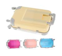 Healvian 4 Pièces Boîte de Rangement Mini Valise Transparente pour Maquillage et Cosmétiques Organisateur de Voyage Compact avec roulettes et Poignée pour Cils et Accessoires de Beauté