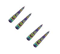 Healvian 4 Pièces Bouts des Doigts de Cosplay Style Palais en Alliage Bleu, Faux Ongles Longs Protection Facile à Attacher et Retirer pour Mascarade