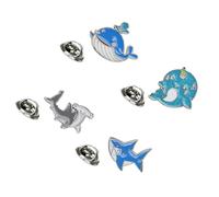 Healvian 4 pièces Broche Animaux Cartoon Alliage de Zinc Léger et Broche Baleine Requin Dauphin Accessoire Mode pour Fille Garçon Décoration Vêtements Chic