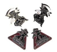 Healvian 4 Pièces Broche Oiseau Punk Série Médecin Peste Plombier Bill Broche Cowboy Badge Costume Accessoires