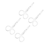 Healvian 4 Pièces Ciseaux à Nez Rond Acier Inoxydable Ciseaux à Sourcils et Moustache Compact pour Hommes et Femmes Outil de Toilettage Durable et Ergonomique Coupe et Sécurisé