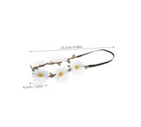 Healvian 4 Pièces Couronne Marguerite Blanche Fille Bandeau Floral Tressé Fait Main pour Mariage Plage Accessoire Coiffure