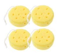 Healvian 4 Pièces Éponge Bain Exfoliante Éponges Légères et Compactes Nettoyage Profond et Mousse Riche Adaptées pour Gommage Corps