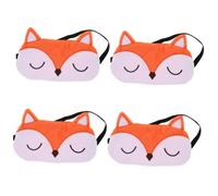 Healvian 4 Pièces Masque pour les yeux de renard femme Dormir dormeur renard qui dort faire la fête noir patch yeux Masque de sommeil adorable masque de sommeil pour les jeunes chiffon