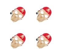 Healvian 4 Pièces Masque Tête de Mort Pirate Halloween pour Adultes,