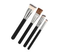 Healvian 4 Pièces Outils de Maquillage pour Fond de Teint et Correcteur Pinceaux Cosmétiques Chic Noir