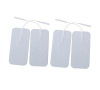 Healvian 4 pièces Patchs Électrodes Rectangulaires avec Fil Coussinets Gel pour Stimulation Musculaire Accessoires de Rééducation Portables Lot de Compatibles Unités de Massage