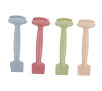 Healvian 4 pièces Pinceau Silicone Visage Double-embout Brosse Nettoyante Applicateur Masque Facial Doux pour