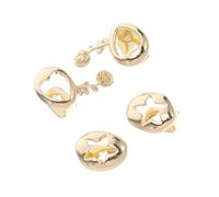 Healvian 4 Pièces Punk Rapper Teeth Caps Single Tooth Grill Set With Rose And Star Designs For Halloween Costume Accessories