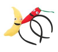 Healvian 4 Pièces Serre-tête Fruits et Légumes Bandeau Banane et Piment Accessoires Cosplay Festival et Costume Serre-tête Original pour Fête Halloween Noël Nouvel An Adultes