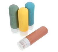 Healvian 4 pièces Set de Bouteilles Distributeur de Shampoing et Gel Rechargeables Flacons de Voyage Fuite Silicone Souple Bouteille pour Liquide Cosmétique Pratique et Résistante