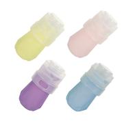 Healvian 4 pièces Set de Flacons de Voyage Silicone Étanches Bouteilles Distributeur de Lotion Shampooing et Format Portable et Léger pour Cosmétiques et Soins Couleurs Variées Jaune Rose