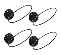 Healvian 4 Pièces Support Mural en Fer Noir Multi-Usage pour Ballon de Basketball et Football, Porte-Ballons Robuste pour Supermarchés et Expositions