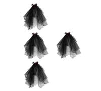 Healvian 4 Pièces Wedding Veil Headpiece With Roses Lightweight Gothic Cosplay Accessories For Women Halloween Party Bridal Headdress Comfortable And Versatile