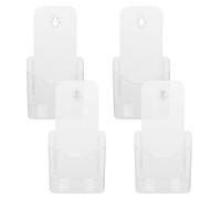 Healvian 4 Porte-Brochures en Acrylique A4 pour Dépliants Trois Volets, Support Simple et Transparent en Plastique Rigide, Présentoir Bureau pour Conférences et Réceptions Professionnelles