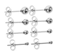 Healvian 4paires Boucles Oreilles Clou Rond Acier Inoxydable Bijoux Piercing Cartilage Femmes Hommes