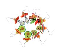 Healvian 4paires Boucles Oreilles Légumes Petites Pour Femme Bijoux Western Cactus Et Piment Boucles Oreilles Fantaisie Mexicaines De Bijoux De Fête