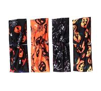 Healvian 4pcs Halloween Band Noué Pumpkin Skull Modèle Bande De Bande Elastic Elastic