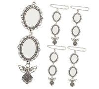 Healvian 4pièces Bases De Broche Diy Plateaux Photo Exquis Kit De Fabrication De Broches Lunette De Broche Pour Créations Artisanales