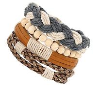 Healvian 4pièces Bracelets Tressés Empilables Styles Assortis Pour Femmes Et Hommes