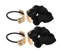 Healvian 4pièces Élastiques à Cheveux Métal Géométriques Accessoires pour Queue de Cheval Manchettes pour Cheveux Longs Design Double Fonctionnalité