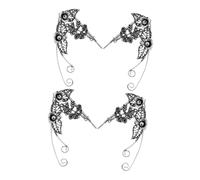 Healvian 4pièces Lot de Boucles Oreilles Manchettes Clips Forme Fleur pour Femmes Oreilles Non Percées Bijoux Cartilage