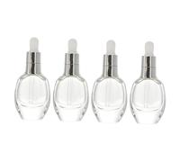 Healvian 4pièces Lot De Flacons Rechargeables Verre Compte-gouttes Argenté Bouteilles De Stockage Écologiques Pour Huiles Essentielles Et Liquides Cosmétiques Réutilisables Et Portables Pou