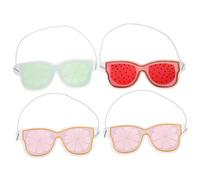 Healvian 4pièces Masque Gel Yeux Fruits Décoratif Réutilisable Froides Contour Yeux Hydratant Anti-poches Maison