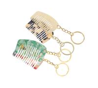 Healvian 4pièces Mini Peignes Clés Porte-bijoux Peigne Dents Larges Coiffage Voyage Femme Détangleur Portable Et Accessoire Décoratif