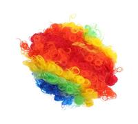 Healvian 4pièces Perruque Afro Bou Disco Perruque Drôle et Colorée Accessoire de Déguisement Style Années pour Cosplay Halloween Carnaval Soirée