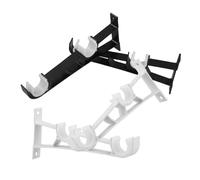 Healvian 4pièces Supports de Tringle à Rideaux Double Alu Épais Montage Latéral pour Rideaux Lourds et Légers Noir et Blanc