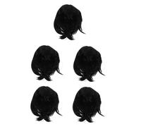 Healvian 5 Pièces Bob Wig Straight Short Mushroom Style With Natural Looking Costume Wig For Women And Men Fit For Halloween Cosplay And Party Role Play