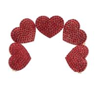 Healvian 5 Pièces Broche Amour Épingles Agrafe Amour Épinglette Accessoire Décor Épingle De La Saint-valentin Cœurs Coeur Badges Broche Coeur Émail De Coeur Embelli Mariage Rouge Diamant