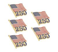 Healvian 5 Pièces Broche Bijoux Commémorative 250e Anniversaire des États-américains en Alliage de Zinc Options Multiples de Port, Travail Jour des Anciens