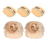 Healvian 5 Pièces Broche Hamburger Émail Badge Épingle Robuste et Colorée Bijou Col et Châle pour Femmes Accessoire Mode Ludique pour Cardigan Chapeau et Jean