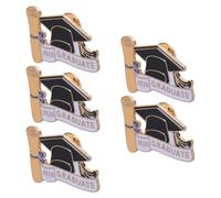 Healvian 5 Pièces Broches de Graduation Alliage Zinc Lot de Épinglettes Émaillées Casquette Badges Souvenirs pour Étudiants Enseignants Cadeaux Fête de Fin Études