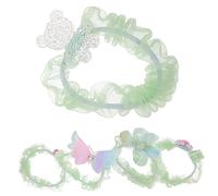 Healvian 5 Pièces épingle à cheveux mignons bandes de cheveux corde élastiques à cheveux pour femmes hairpin hair clip jolie corde à cheveux pour cheveux résine Green