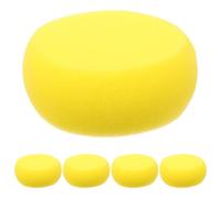 Healvian 5 Pièces Éponge de Bain Jaune pour Animaux 70mm Légère et Réutilisable, Outil de Bain pour Chiots en Voyage et Nettoyage Quotidien