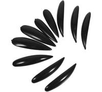 Healvian 5 Pièces Faux Ongles Patchs Noirs en Plastique pour Halloween Manucure Chic et Élégante sans Marques, Accessoires Press On Nails pour Femmes