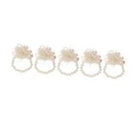Healvian 5 Pièces fleur de poignet de perle faire la fête mariage faux célibataire fleur de poignet de demoiselle d'honneur Cornités de poignet Fleur du poignet de la mariée fleur de soie