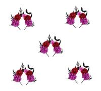 Healvian 5 Pièces Halloween Headband Demon Horns Devil Horns Hairband Creative Bat Hair Hoop For Cosplay Party Themed Events