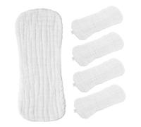 Healvian 5 Pièces Lingettes de Toilette pour Garçon Fille Couches Lavables Coton Bavoirs Mousseline Blanche Couches Nées Respirantes et Absorbantes