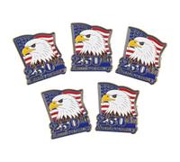 Healvian 5 Pièces Lot de Broches Commémoratives Légères en Alliage de Zinc pour 250e Anniversaire de L'indépendance Américaine, Accessoires Élégants et Portables pour Fête 4 Juillet
