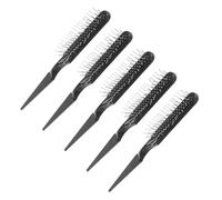 Healvian 5 Pièces Peigne coiffant queue de rat peigne démêlant tresse brosse coiffante pour boucles pour coiffer ABS Black