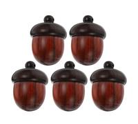 Healvian 5 Pièces Pendentifs Gland Bois avec Trou de Suspension Ornements Déconnectables pour Bijoux Automne et Noël Breloques Écologiques pour Fabrication de Colliers et Porte-clés