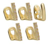 Healvian 5 Pièces Set Daccessoires Dentaires Hip Hop Dorés Grills Punk pour Fête Capuchons Faux Cosplay Rapper Halloween