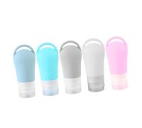 Healvian 5 Pièces Set de Flacons Rechargeables pour Cosmétiques Bouteilles de Voyage Étanches pour Shampooing Lotion et Ensemble Portable pour Déplacements et Camping