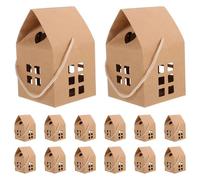 Healvian 50 Boîtes à Dragées en Carton Kraft Forme Maison, Lot de 50 Contenants à Bonbons pour Présents Invités, Boîte à Biscuits Décorative pour Mariage, Fête et Événements Spéciaux